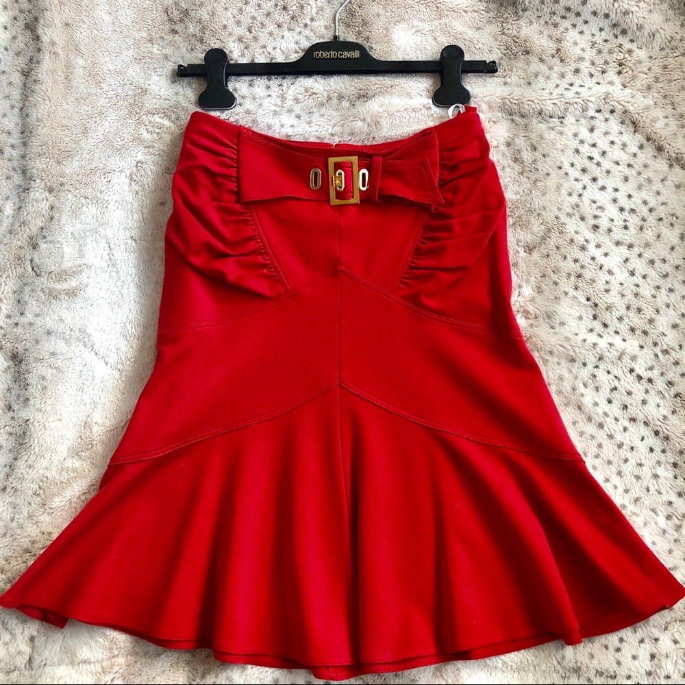 Roberto Cavalli Belted Flared Skirt